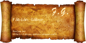 Fábián Gábor névjegykártya